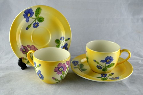Poole pottery primula x2 - -,