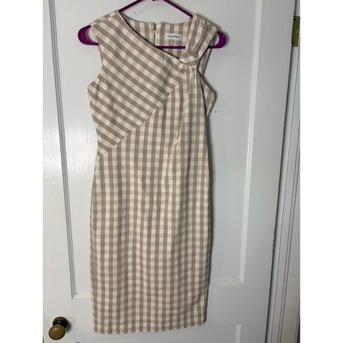 Calvin klein tan white - calvin, gingham