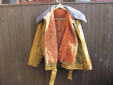 Soviet Russian Army tank officer canvas and sheepskin jacket. tunic tanker. 48-3