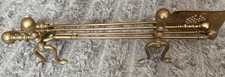Brass Fire Dogs And Fire Place Tools. Heavy And Large 76cm Long 3 Piece Tool Set