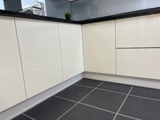 Cream Gloss MDF Replacement Kitchen Doors Drawers-Made 2 Measure-Free Hinge Hole