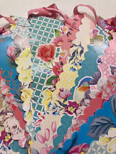 BUNTING Celebration Yellow Blue Pink Green Floral Design Pretty 15 Triangles