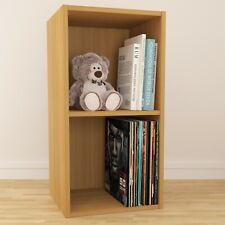 Vinyl LP Record Storage Box Cube 12" Cabinet Case Unit Rack Display Oak Large