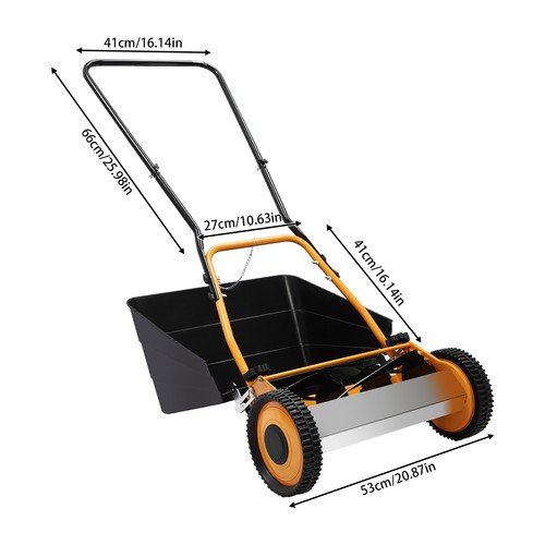 1 hand push lawn - 16", 2-in-1