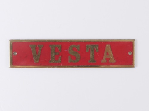 Vintage brass vesta railway - vintage,