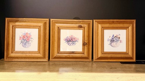 Set vintage framed floral - 3,