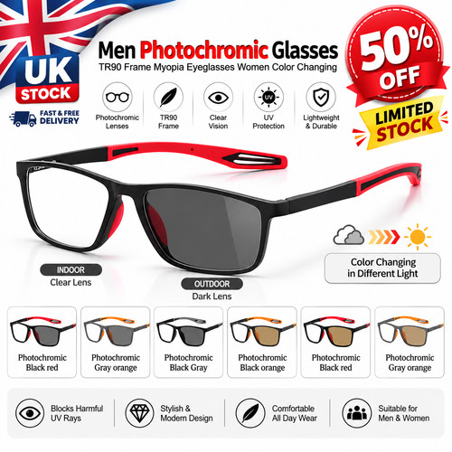Men photochromic glasses tr90 - photochromic,