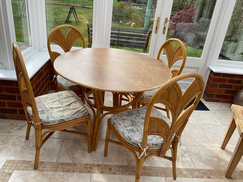 Cane conservatory table and - table,