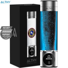 ALTHY Hydrogen Water Generator Bottle - SPE&PEM Technology + PPB & Time Display