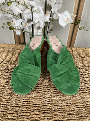Miss fire green suede - l,