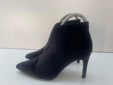 DUNES LADIES BLACK SUEDE ANKLE BACK POINTED TOE BOOTS SIZE 4/37 - B8