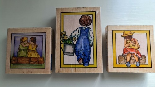 Happy children rubber stamps - happy,