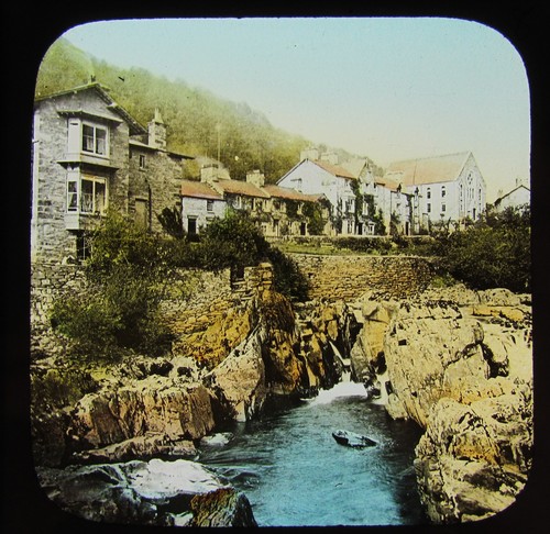 Glass magic lantern slide - glass,