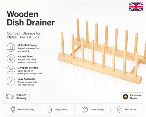 Wooden dish drainer - rack, plate