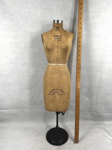 Antique wolf dress form - dress,