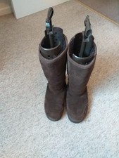 Bearpaw Brown Mid Calf Suede Sheepskin Boots/Size UK7/USA9