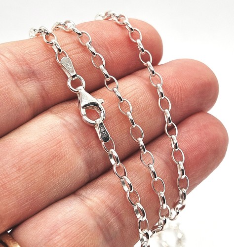 Silver chain necklace oval - silver,