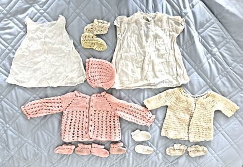 Vintage lot knitted crocheted - vintage,