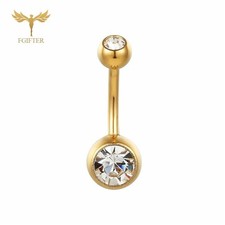 Solid TITANIUM Belly Bar 14G