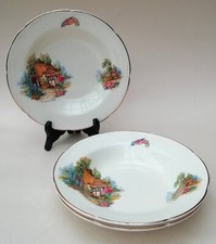 Vintage Barratts Somerset Bowls x3 Country Cottage Soup Cereal Dessert