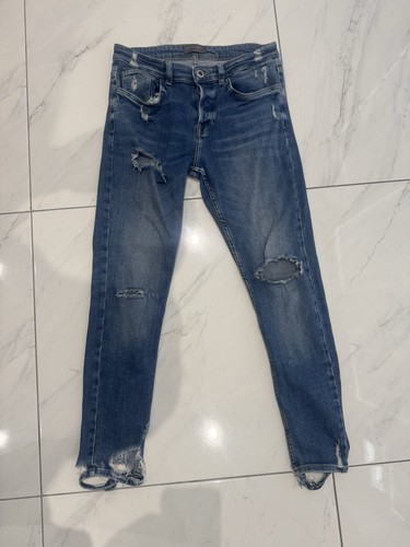Zara men blue ripped - men’s,