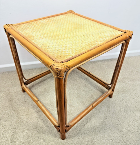 Vintage rattan side - vintage, table