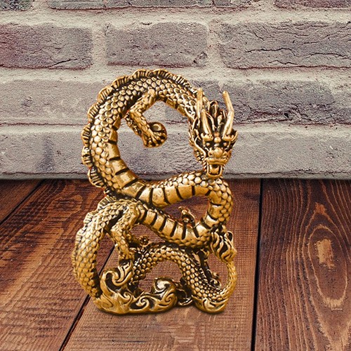 Brass dragon figurine - dragon,