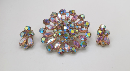 Vintage gold tone pink - , &