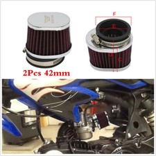 42mm Motorcycle Air Filters Breather Oval High Flow Air Intake Cone Filter 2Pcs