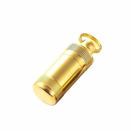 Gold brass medicine bottle - medicine,