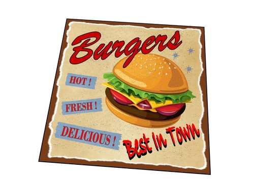 Vintage fast food retro sign - vintage,