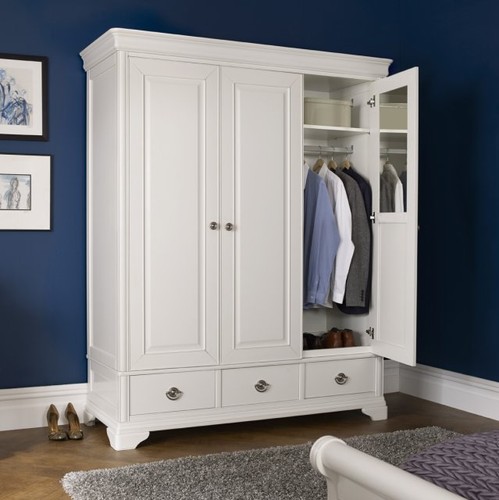 Venet white triple wardrobe - white,