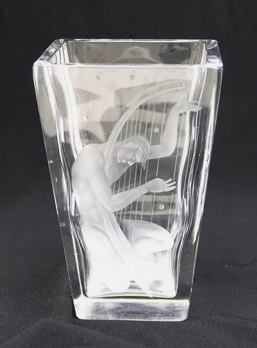 Cut glass orrefors vase - glass,