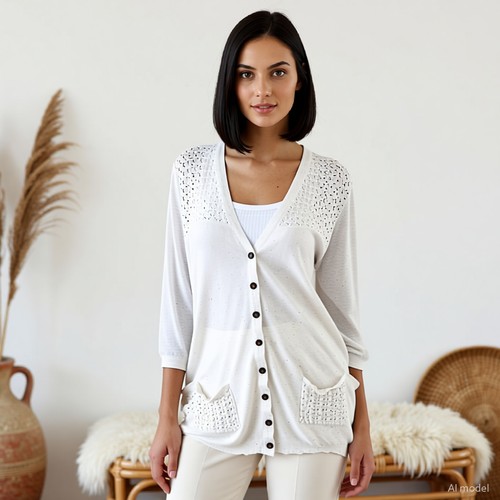 Vintage cottage cardigan ivory - cottage,