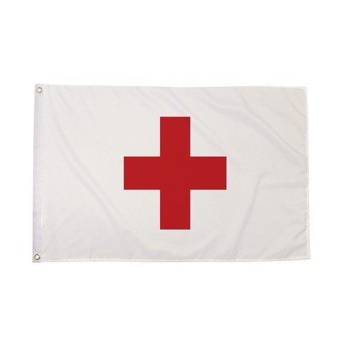 Flagtex red cross flag medical - red,