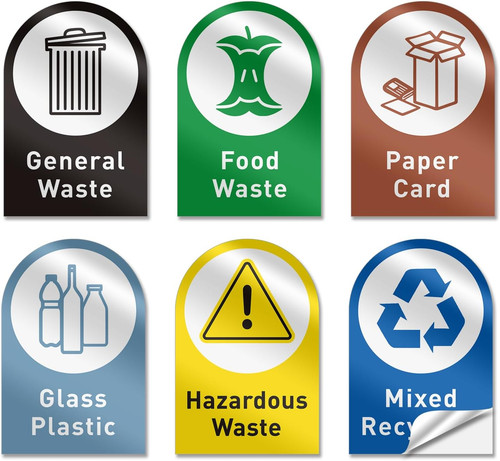 Trash sorting stickers - sorting,
