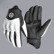 Motorcycle Genuine Leather Gloves Vintage Biker Riding Gloves Windproof Warm
