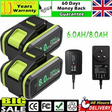 2/1X 8.0Ah For Worx 20V Li-Ion Battery & Charger WA3551 WA3553 WA3553.1 WA3553.2