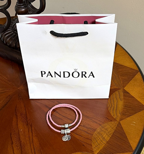 Pandora pink braided leather - pink,
