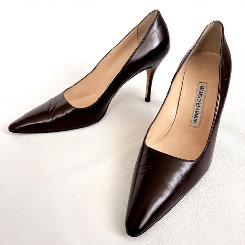 Manolo blahnik brown leather - blahnik,