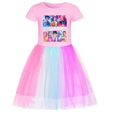 Girls Kpop Demon Hunters Rainbow Star Fancy Dress Party Princess Tutu Skirts UK