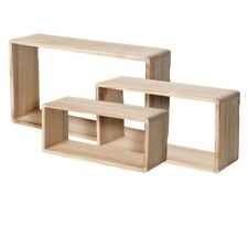 Set Of 3 Wooden Cube Floating