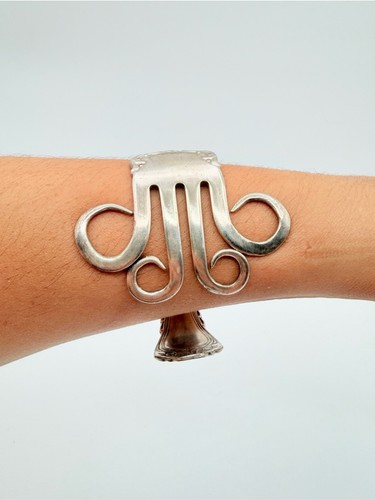 Silverplate fork cuff bracelet - fork,