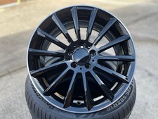 Alloy Wheels + Tyres 18" Mercedes A B C Class w204 w205 Cla 5x112 Black POL LIP