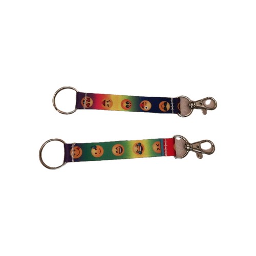 Emoji multi color keychain set - emoji,