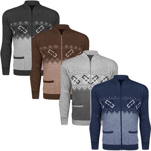 Mens classic zip - up, cardigan