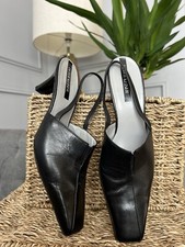 Peter Kaiser Shoes Vintage Sling Back Black Leather Sandals Size: UK 5.5