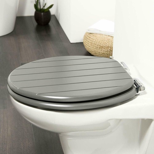 Grey toilet seat wooden - toilet, mdf