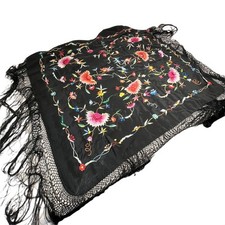 Vintage Black Silk Hand