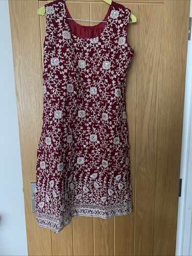 Red burgundy palazzo punjabi - red, /